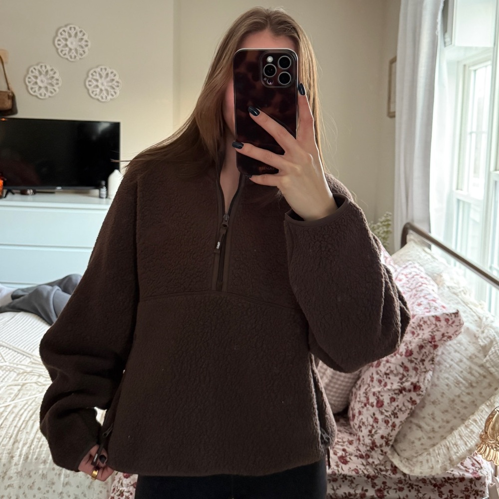 Aritzia TNA Brown Polartec 1/2 Zip